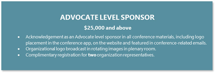 ADVOCATE LEVEL SPONSOR